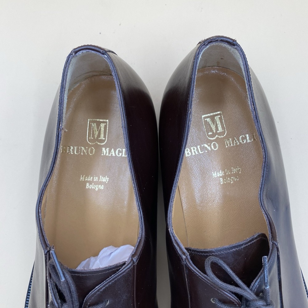 Bruno Magli Men's Cap Toe Oxford Dress Shoes Brown Leather Size 11 M Italy - Picture 6 of 10